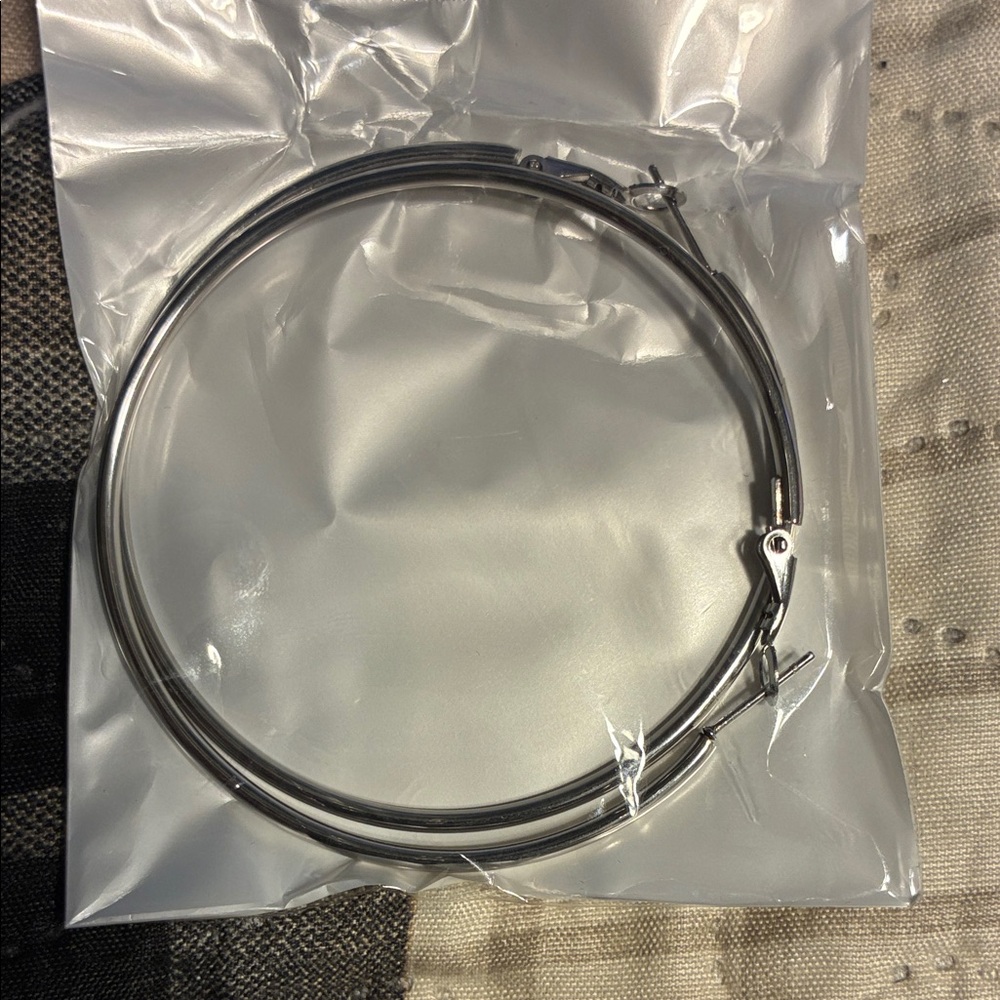 Silver Double Hoop Earrings
